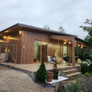 Nhà lắp ghép mái lệch có toilet diện tích 54m2